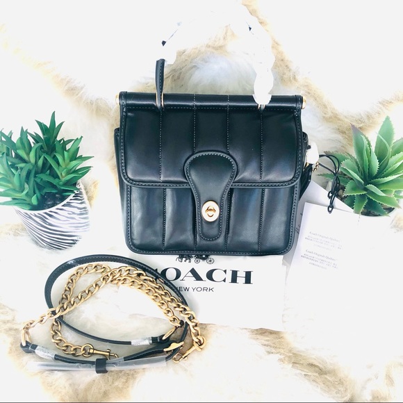 Authentic Brand New Coach Willis Top Handle 18 C3844 With Quilting in Black - Picture 4 of 16